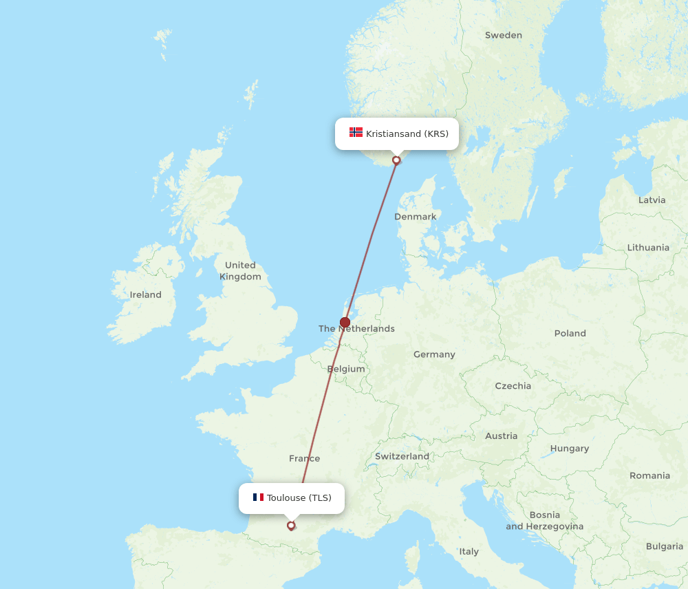 KRS-TLS flight routes