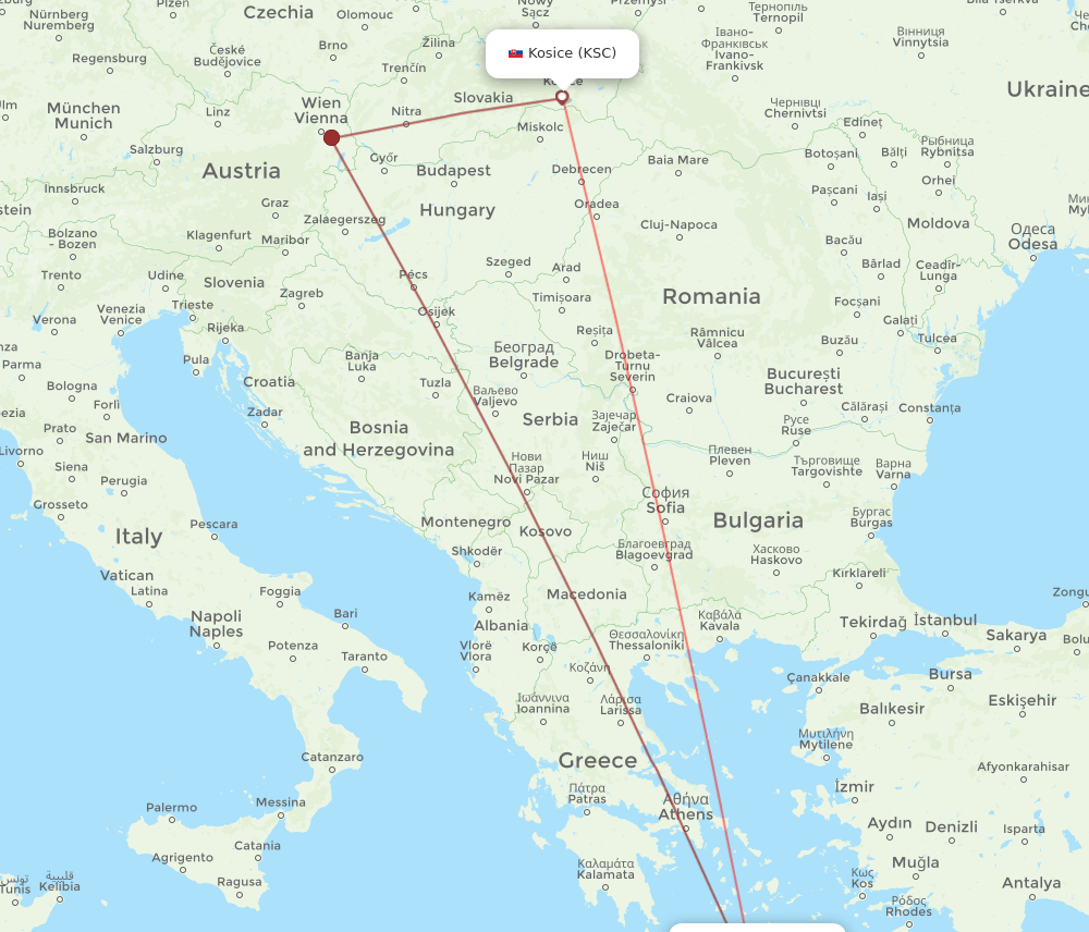KSC-HER flight routes