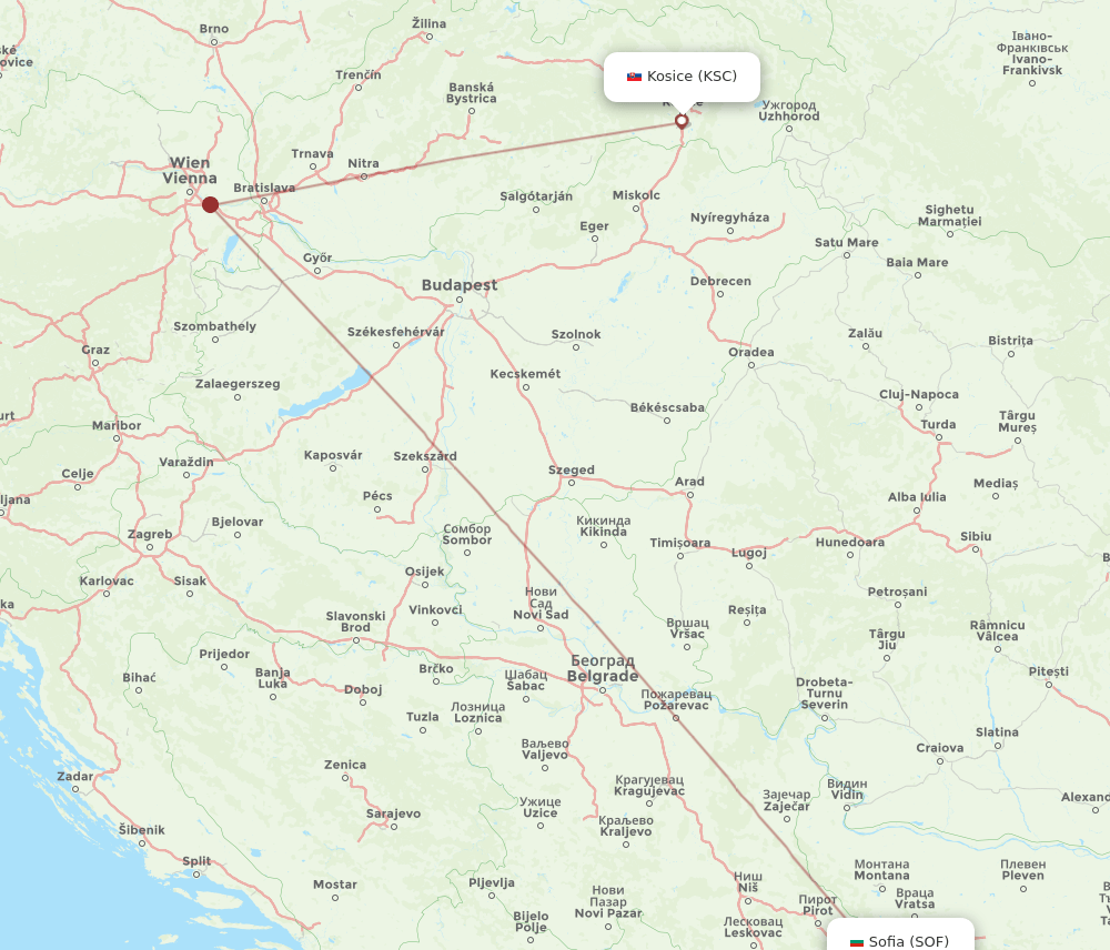 KSC-SOF flight routes