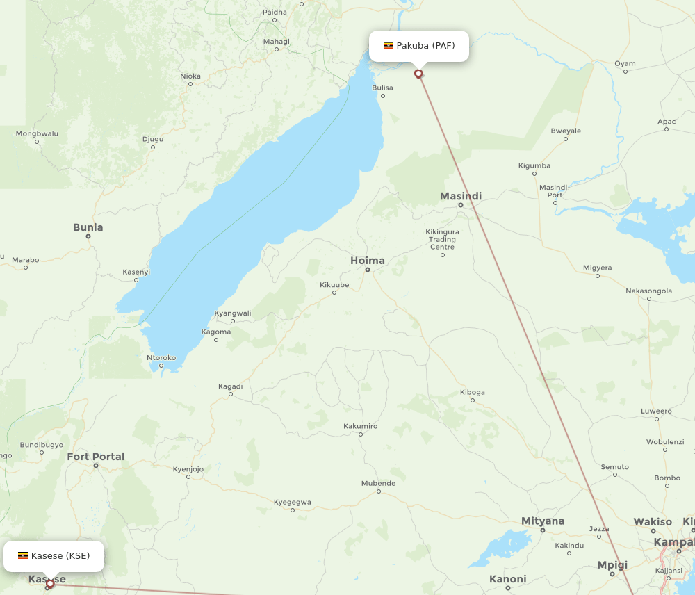 KSE to PAF flights and routes map