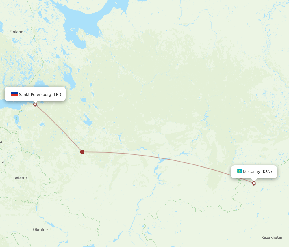 KSN-LED flight routes