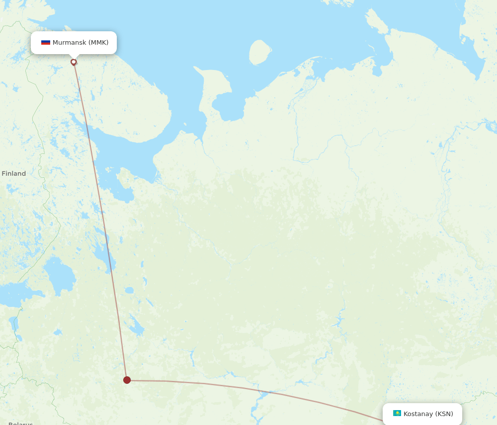 KSN-MMK flight routes