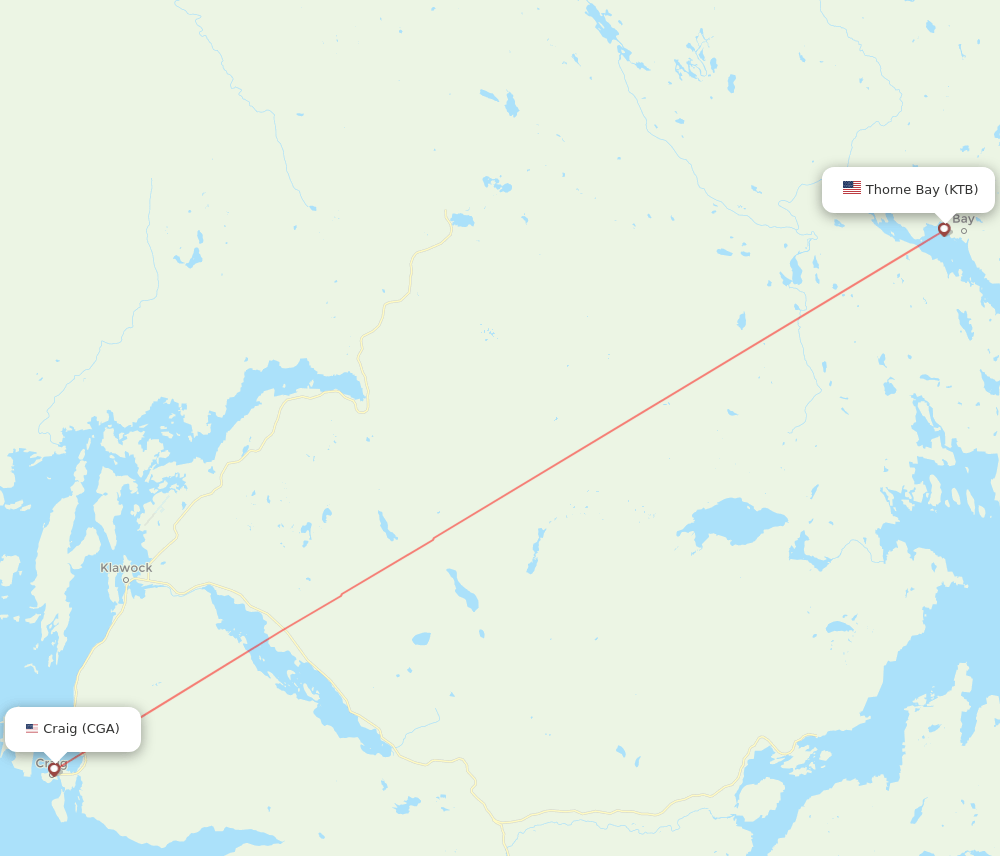 KTB to CGA flights and routes map