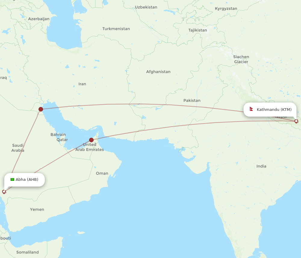 KTM-AHB flight routes