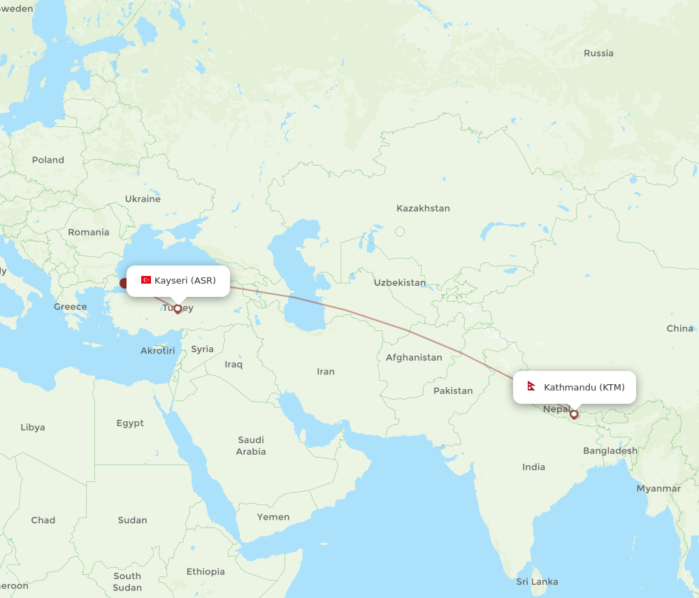 KTM-ASR flight routes