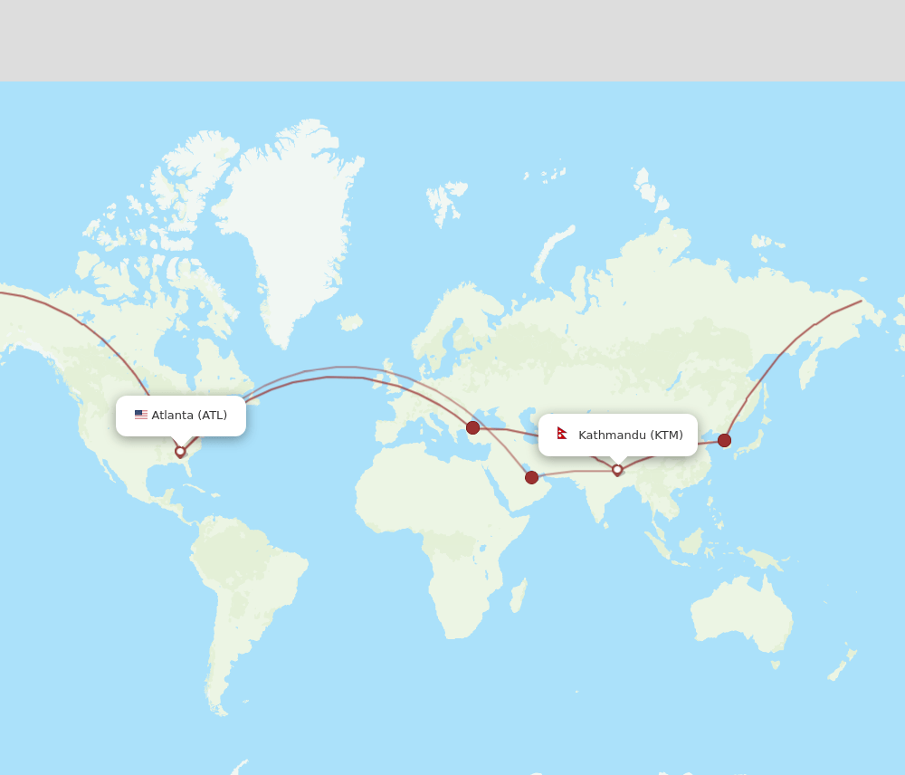 KTM-ATL flight routes