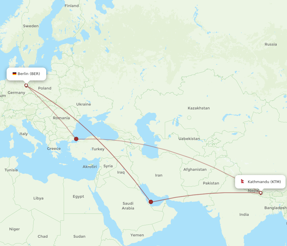 KTM-BER flight routes