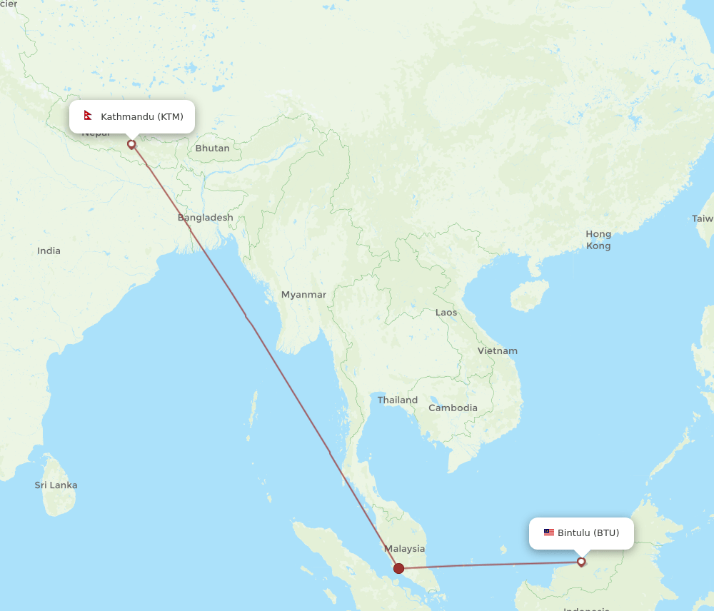 KTM-BTU flight routes