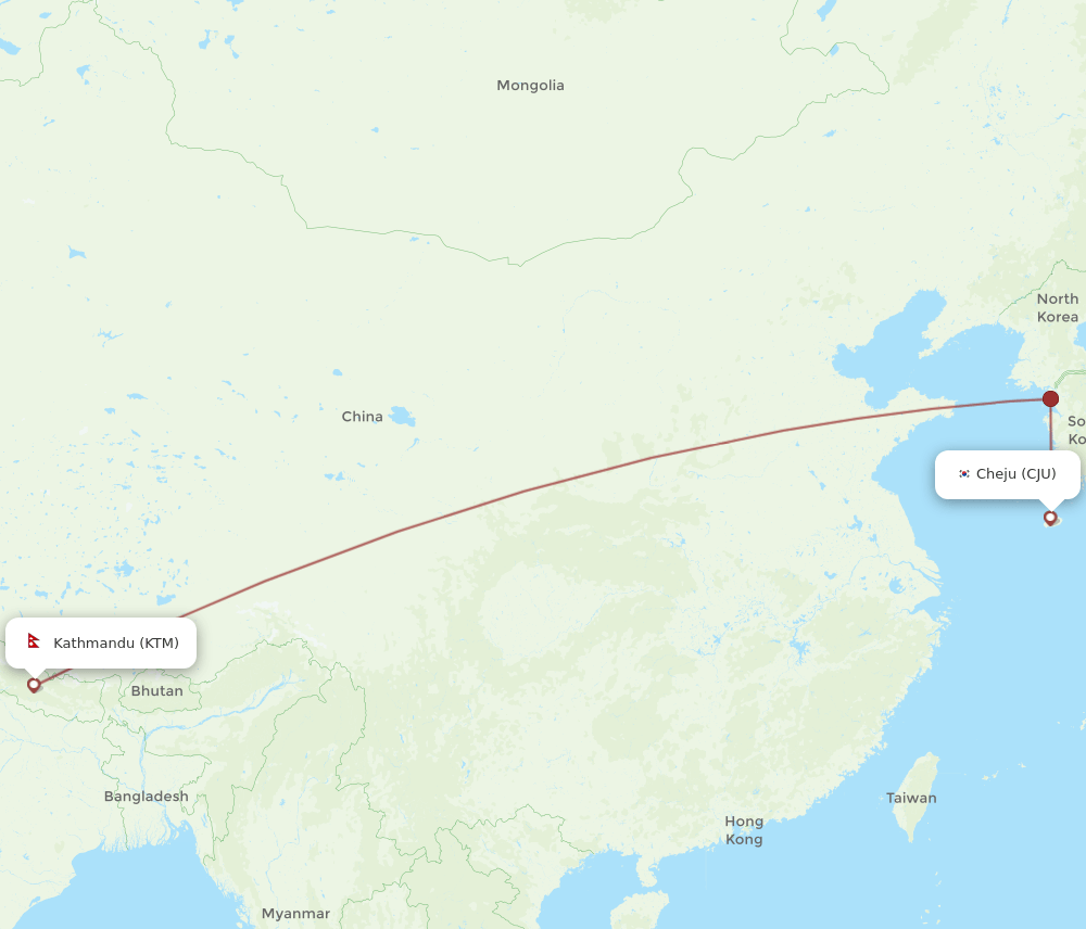 KTM-CJU flight routes