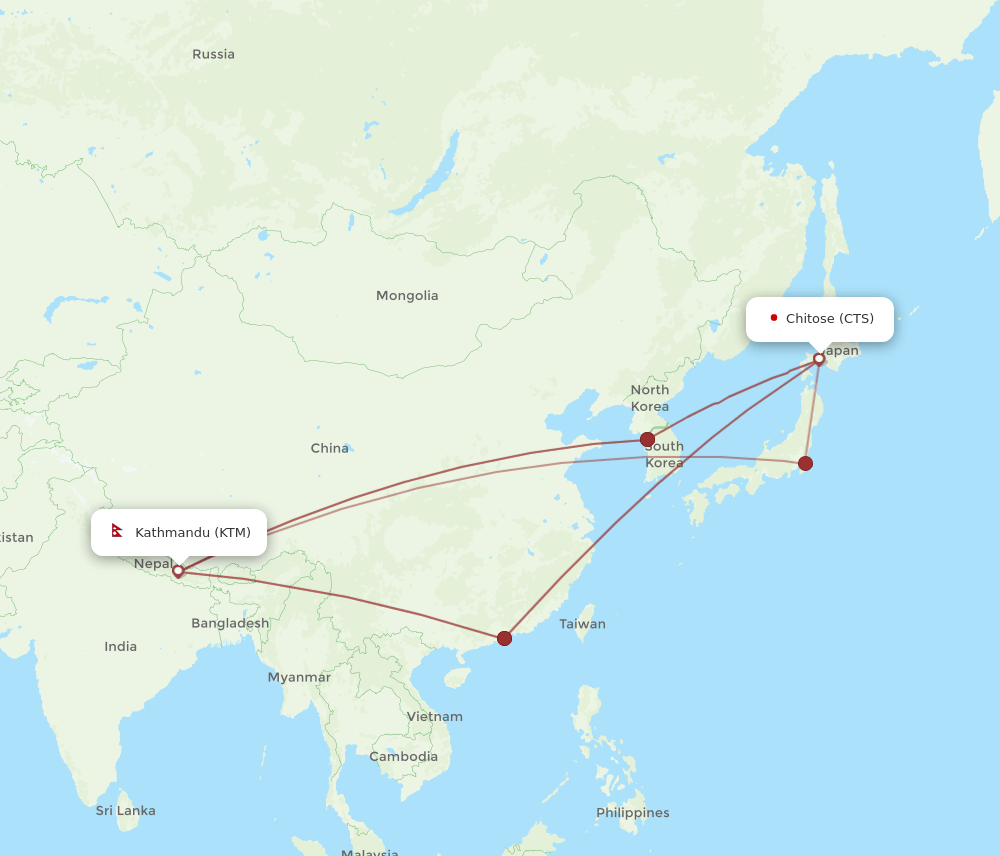 KTM-CTS flight routes