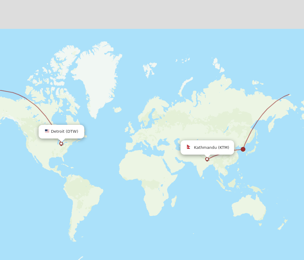 KTM-DTW flight routes