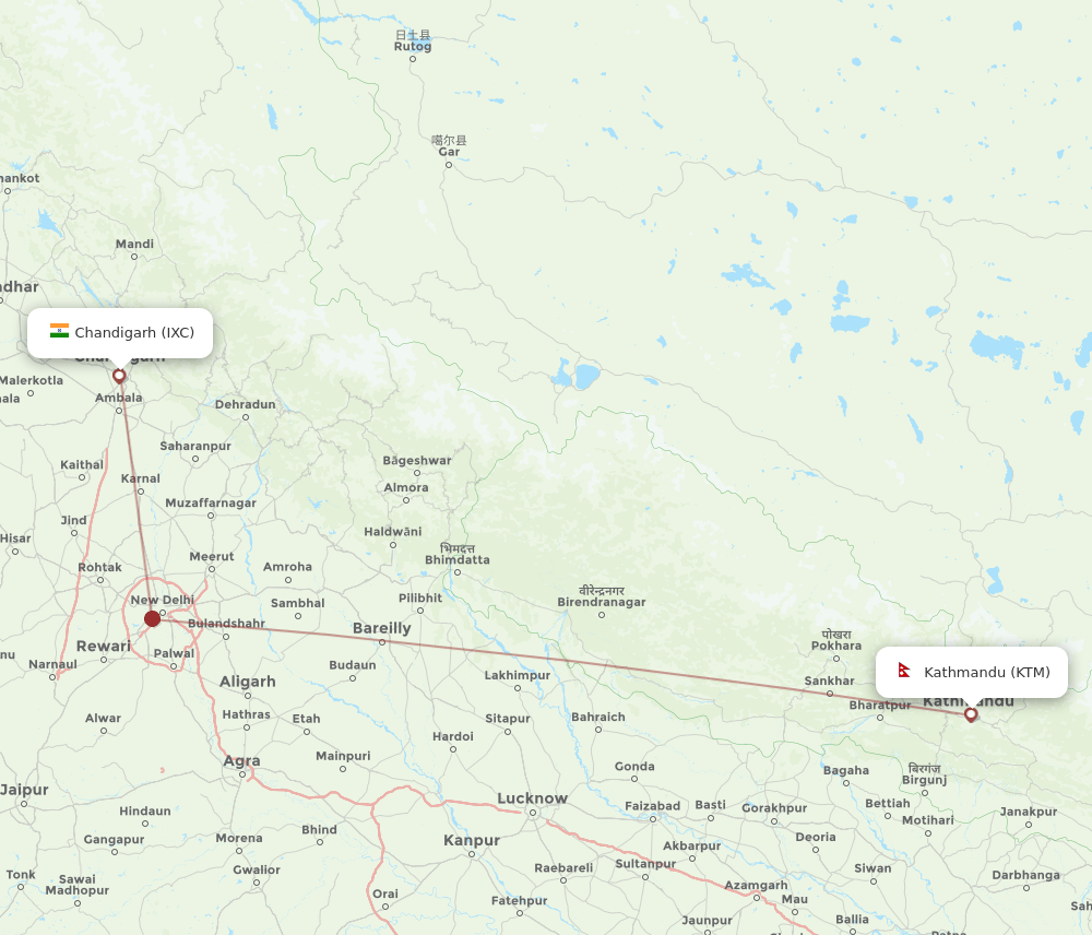 KTM-IXC flight routes