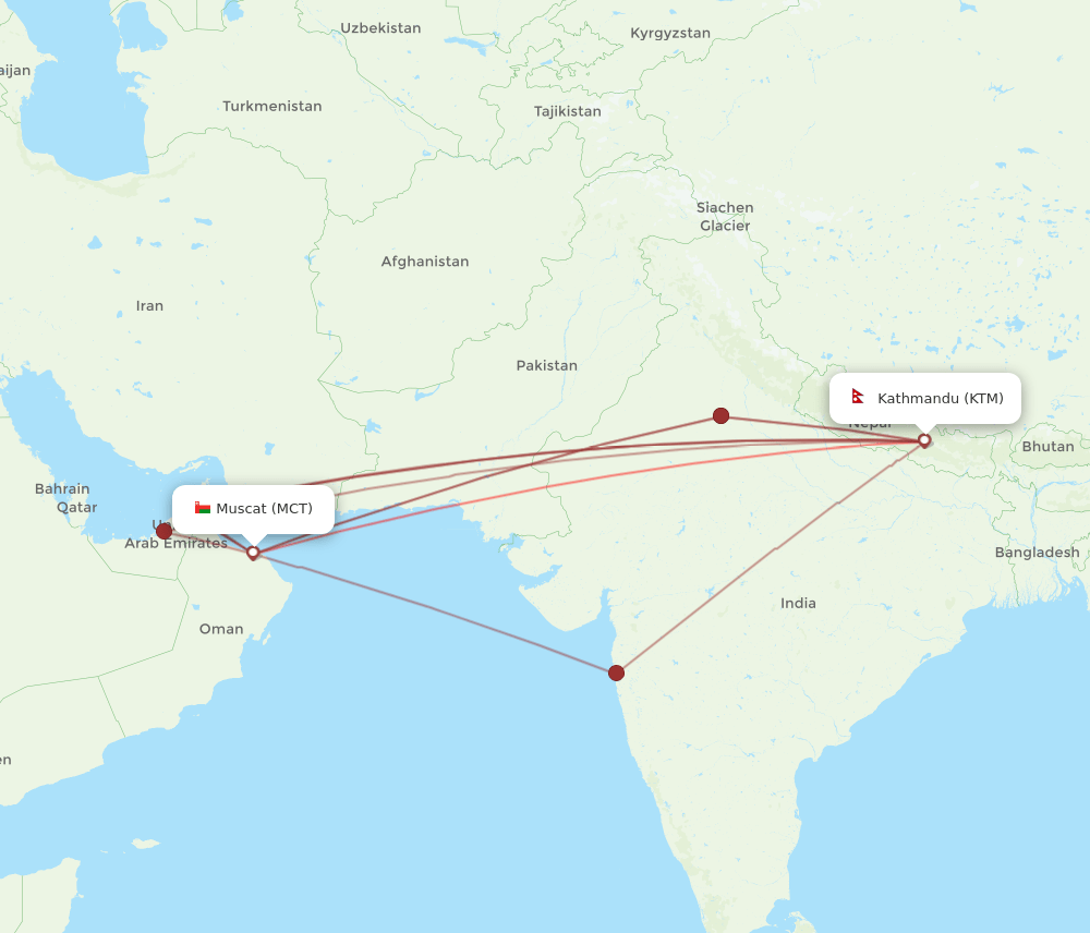 KTM-MCT flight routes