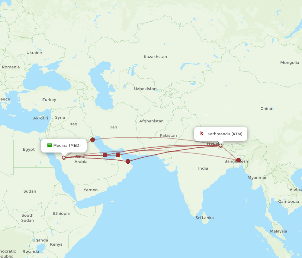 KTM-MED flight routes