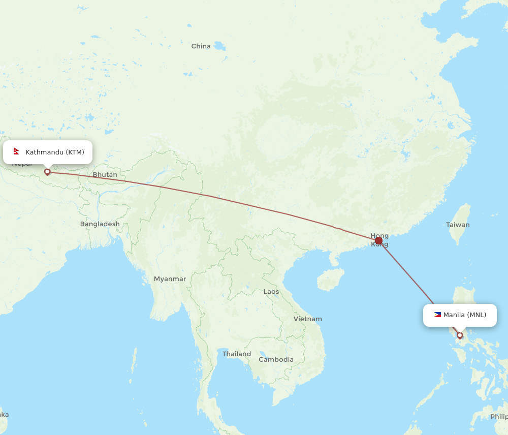 KTM-MNL flight routes
