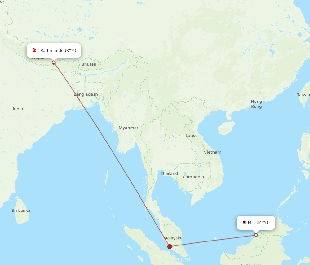 KTM-MYY flight routes