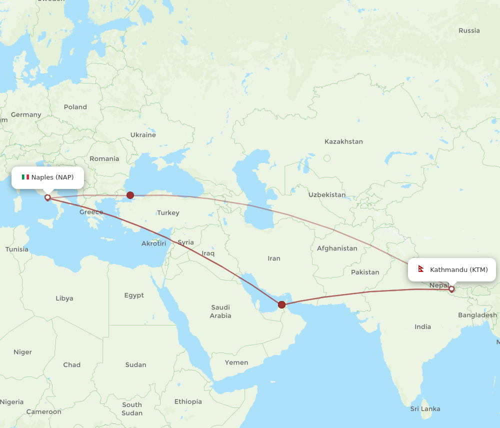 KTM-NAP flight routes