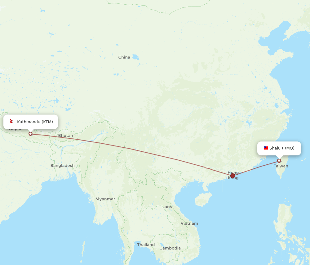 KTM to RMQ flights and routes map