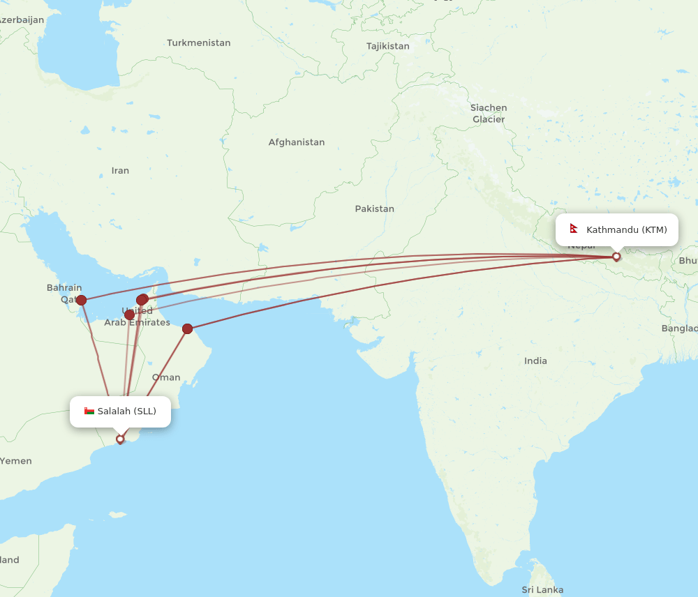 KTM-SLL flight routes