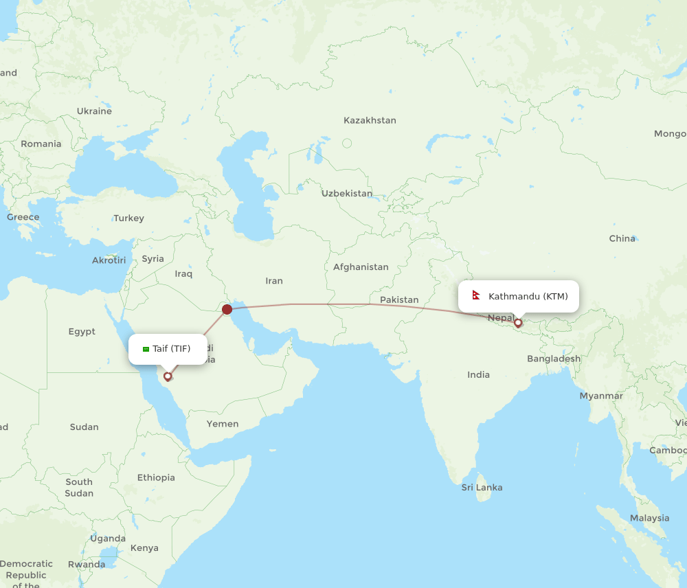 KTM-TIF flight routes