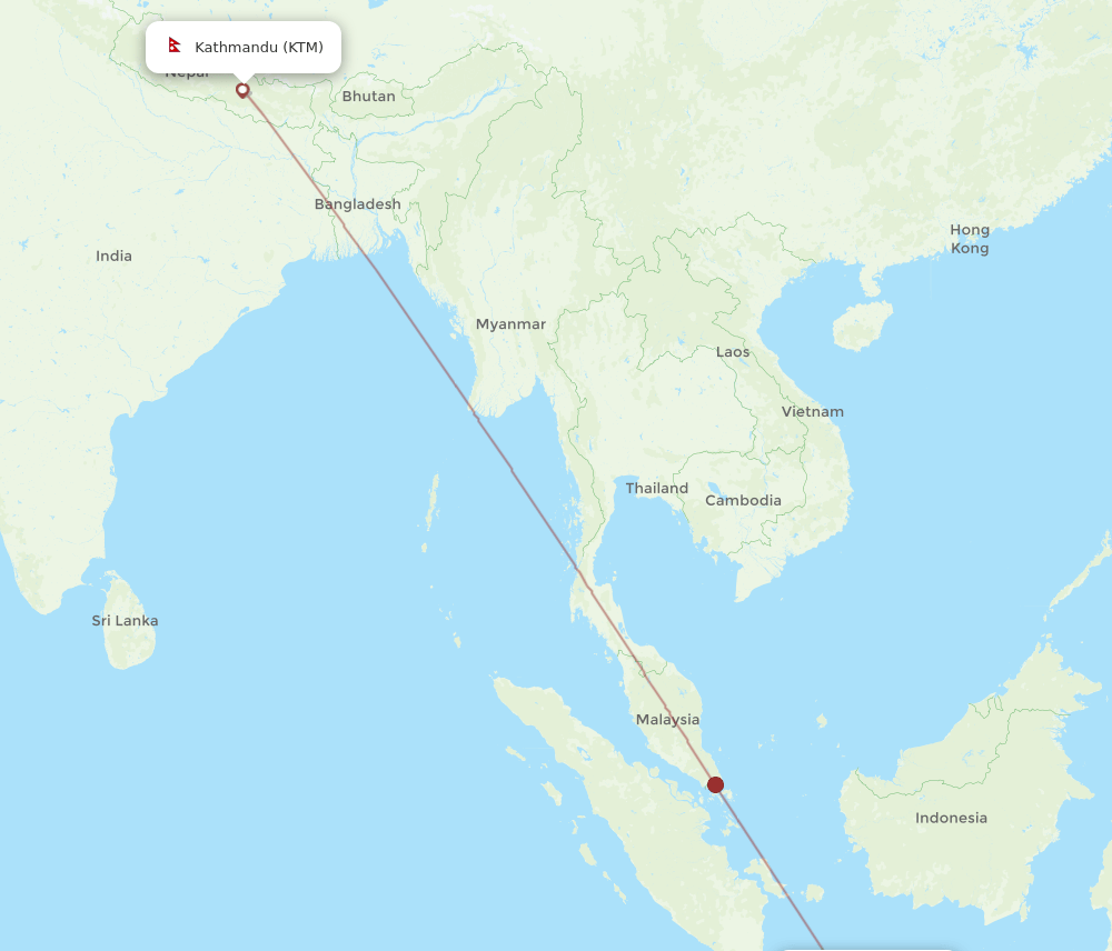 KTM-YIA flight routes