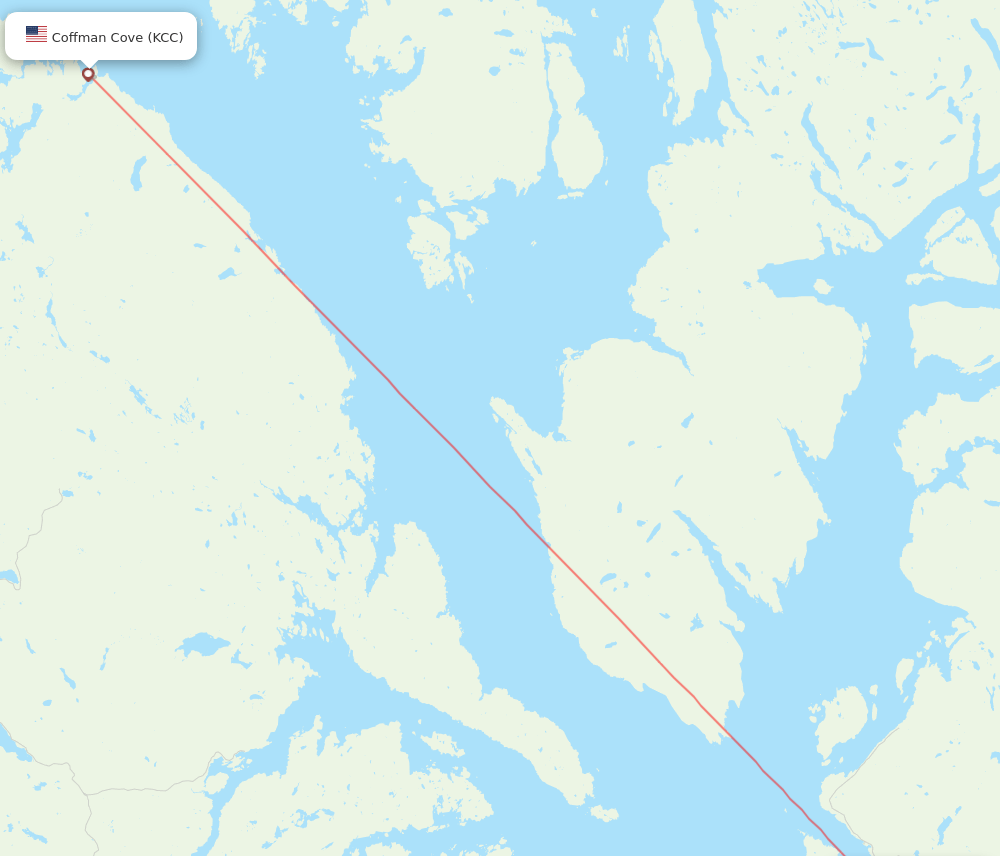 Ketchikan - Coffman Cove route map and flight paths