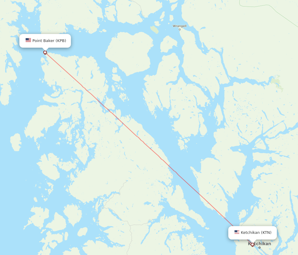 Ketchikan - Point Baker route map and flight paths