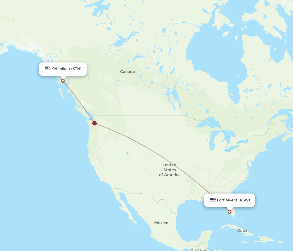 KTN-RSW flight routes
