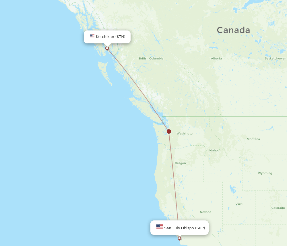 KTN-SBP flight routes