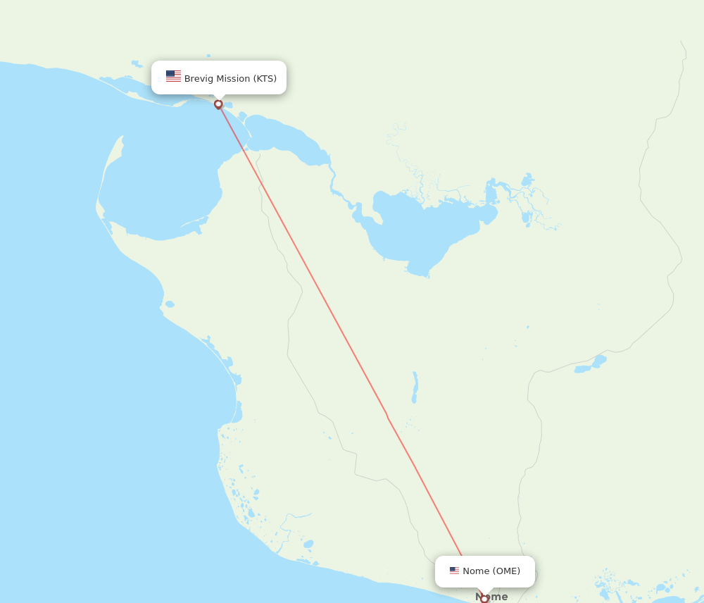 Teller Mission - Nome route map and flight paths