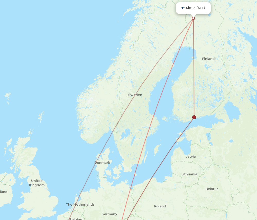 KTT-MUC flight routes