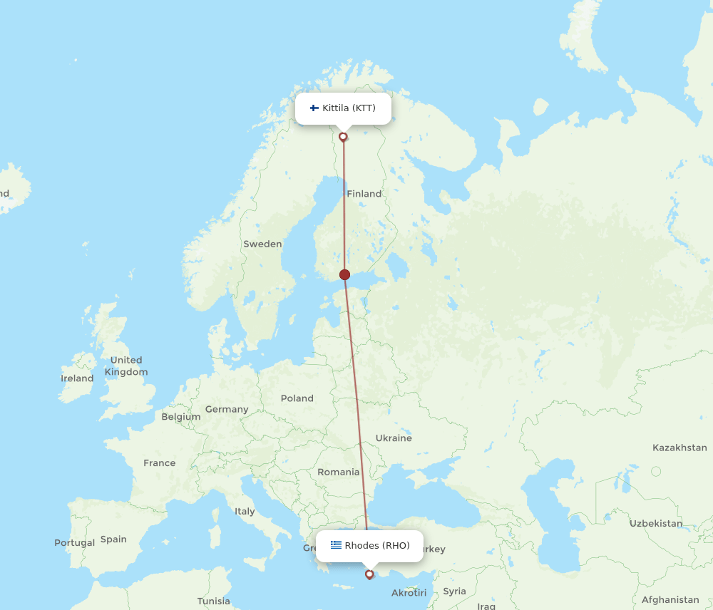 KTT-RHO flight routes