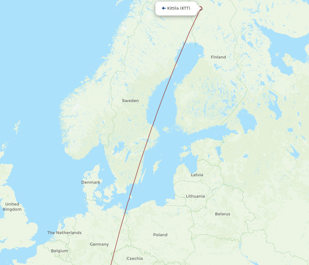 KTT-ZAG flight routes