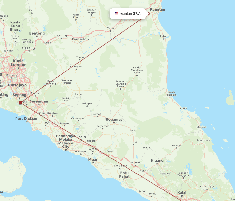 KUA to SIN flights and routes map
