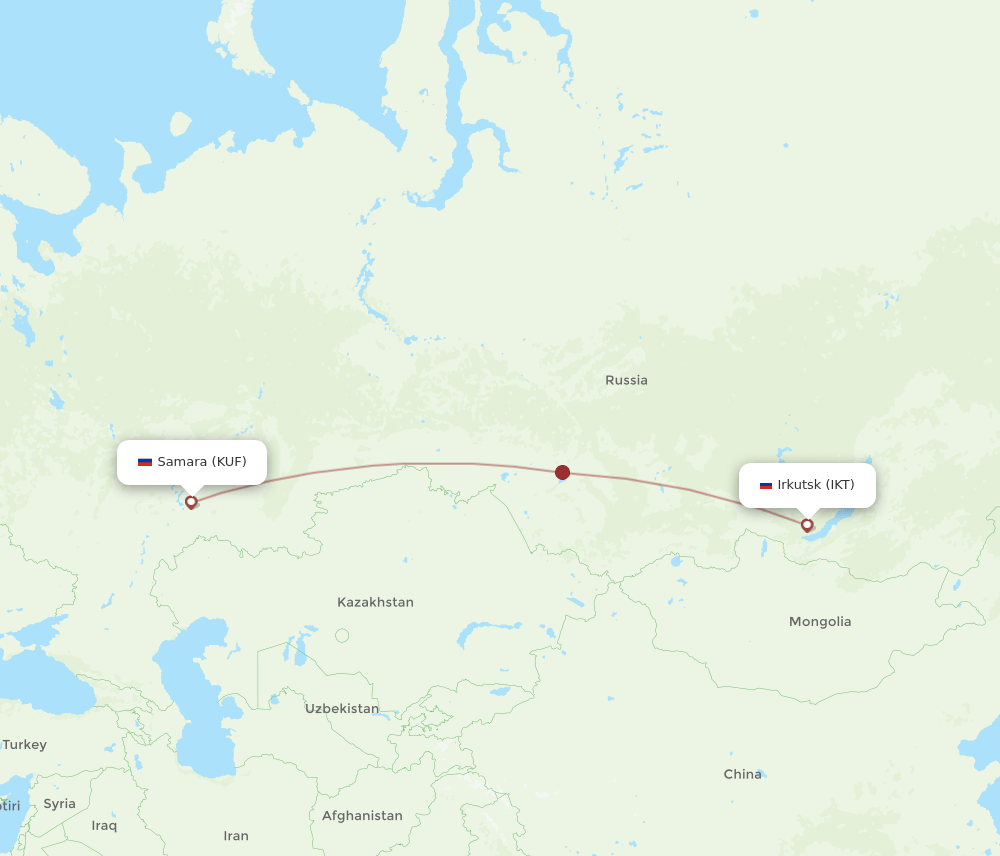 KUF to IKT flights and routes map