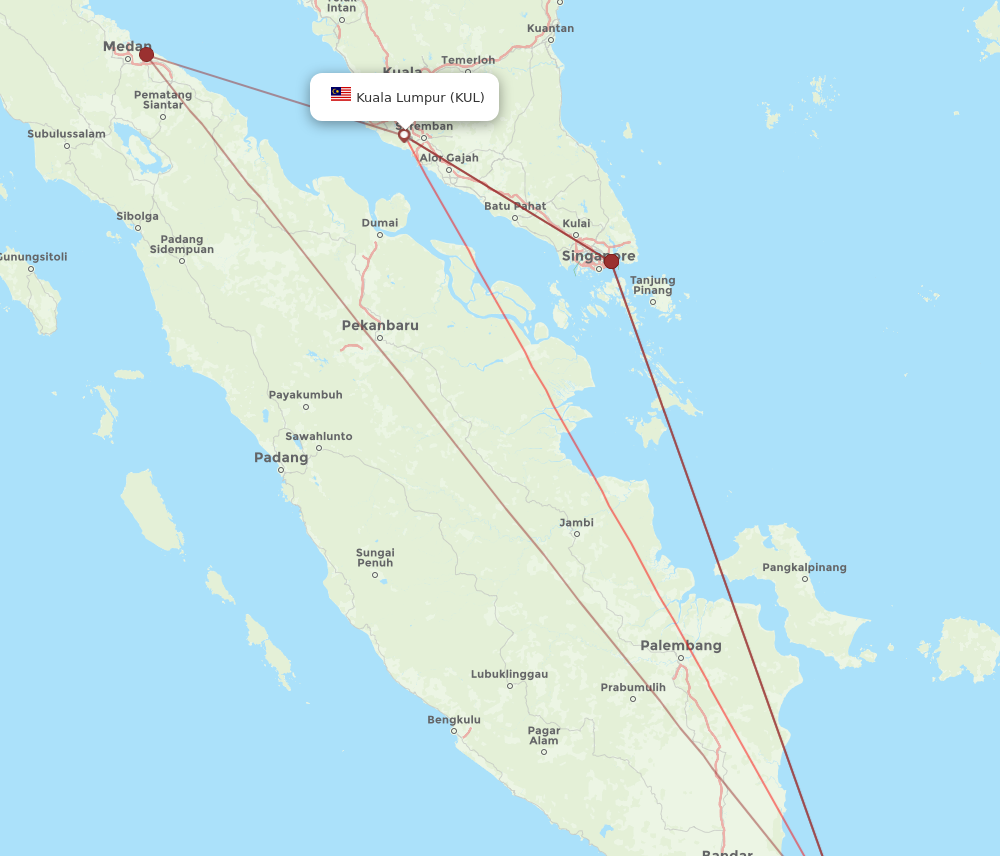 KUL to CGK flights and routes map