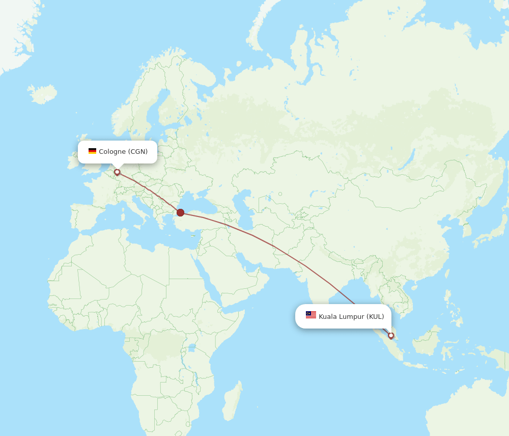 KUL-CGN flight routes