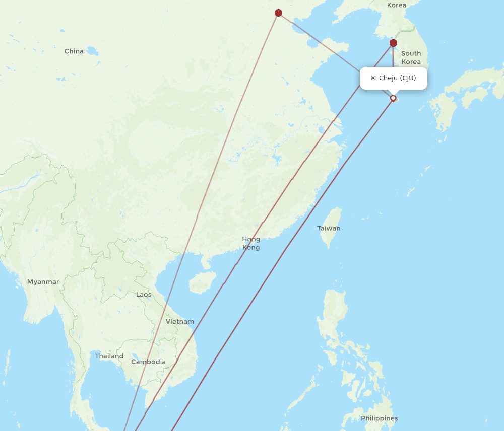 KUL-CJU flight routes