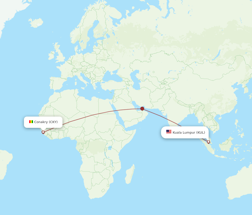 KUL-CKY flight routes