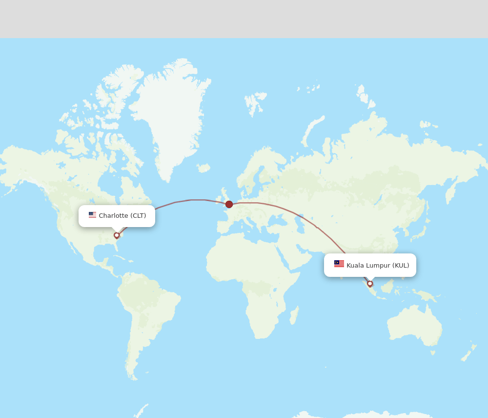 KUL-CLT flight routes