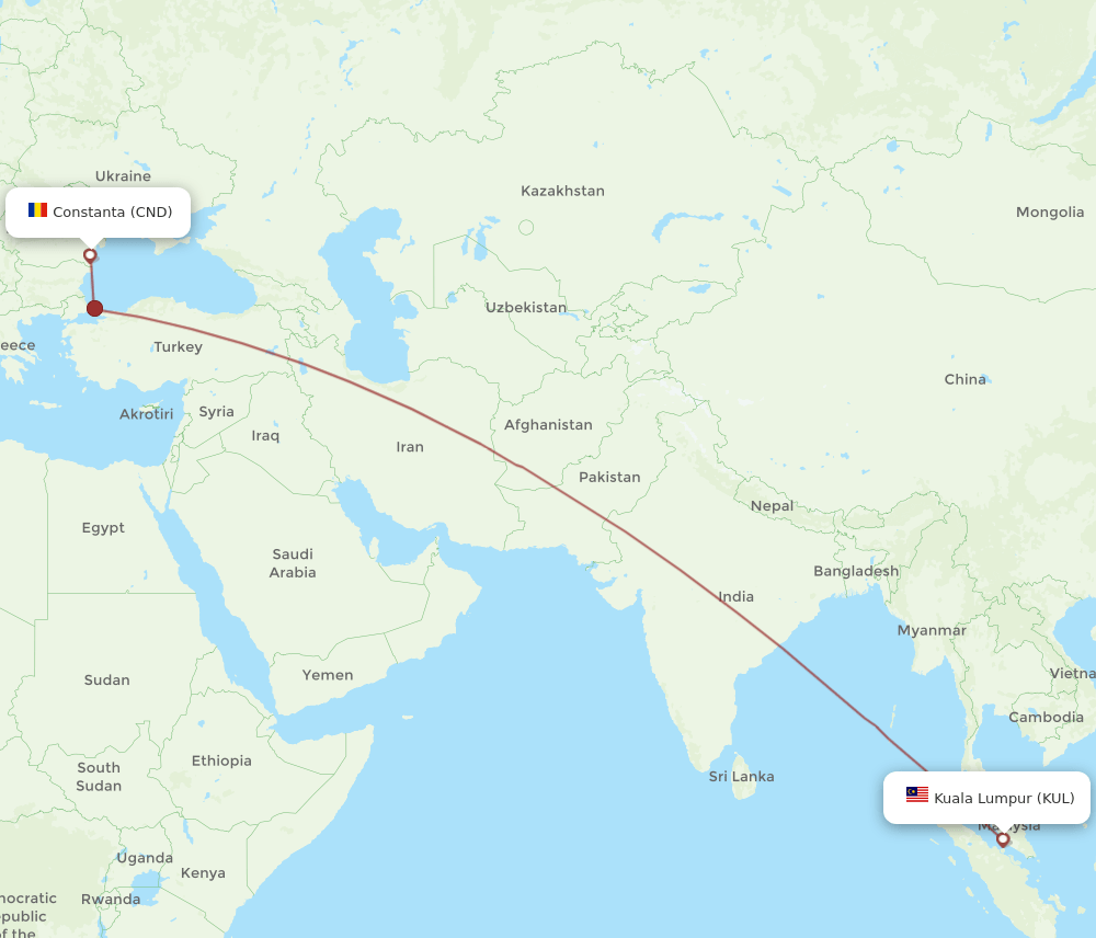 KUL-CND flight routes