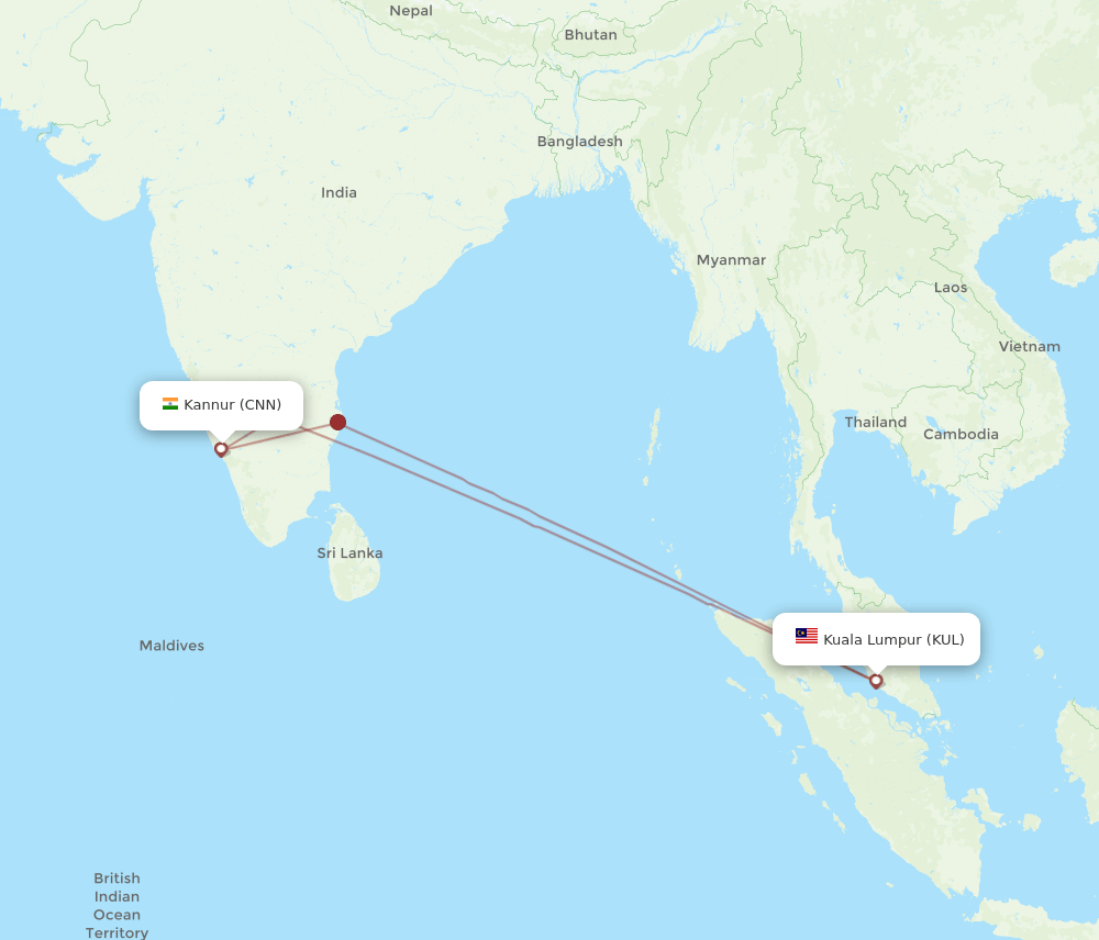 KUL-CNN flight routes