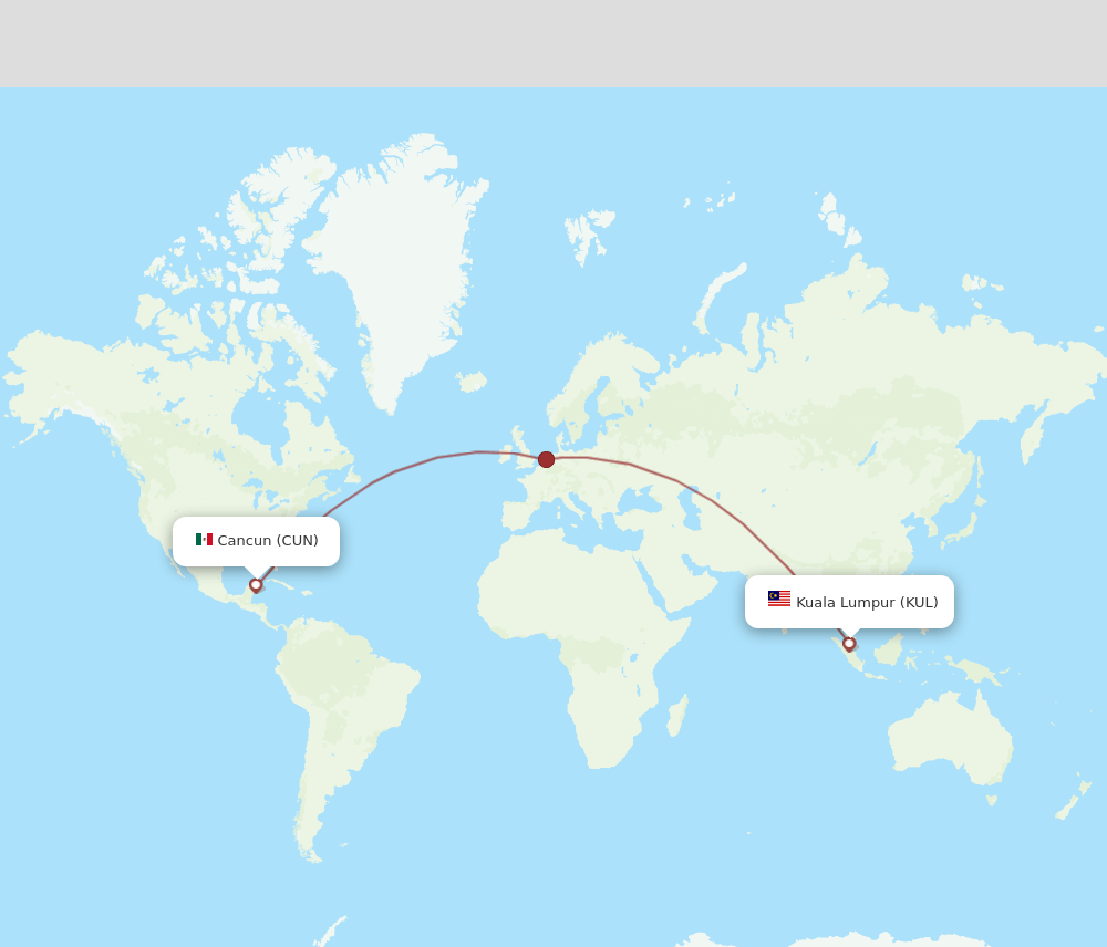 KUL-CUN flight routes