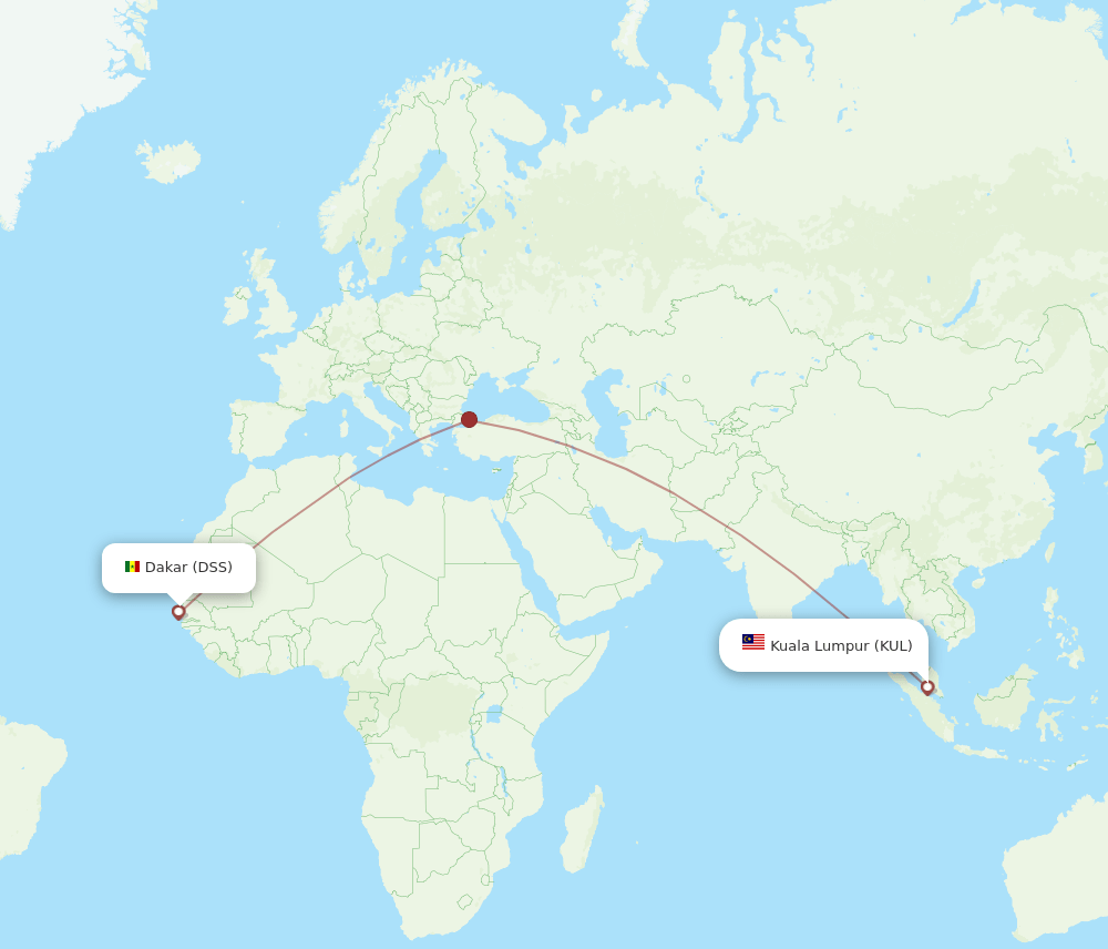 KUL to DSS flights and routes map