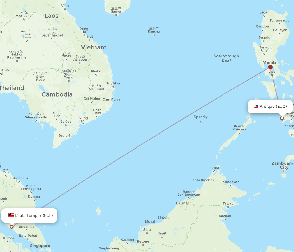 KUL-EUQ flight routes