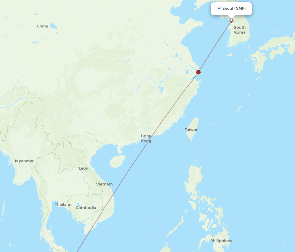 KUL-GMP flight routes