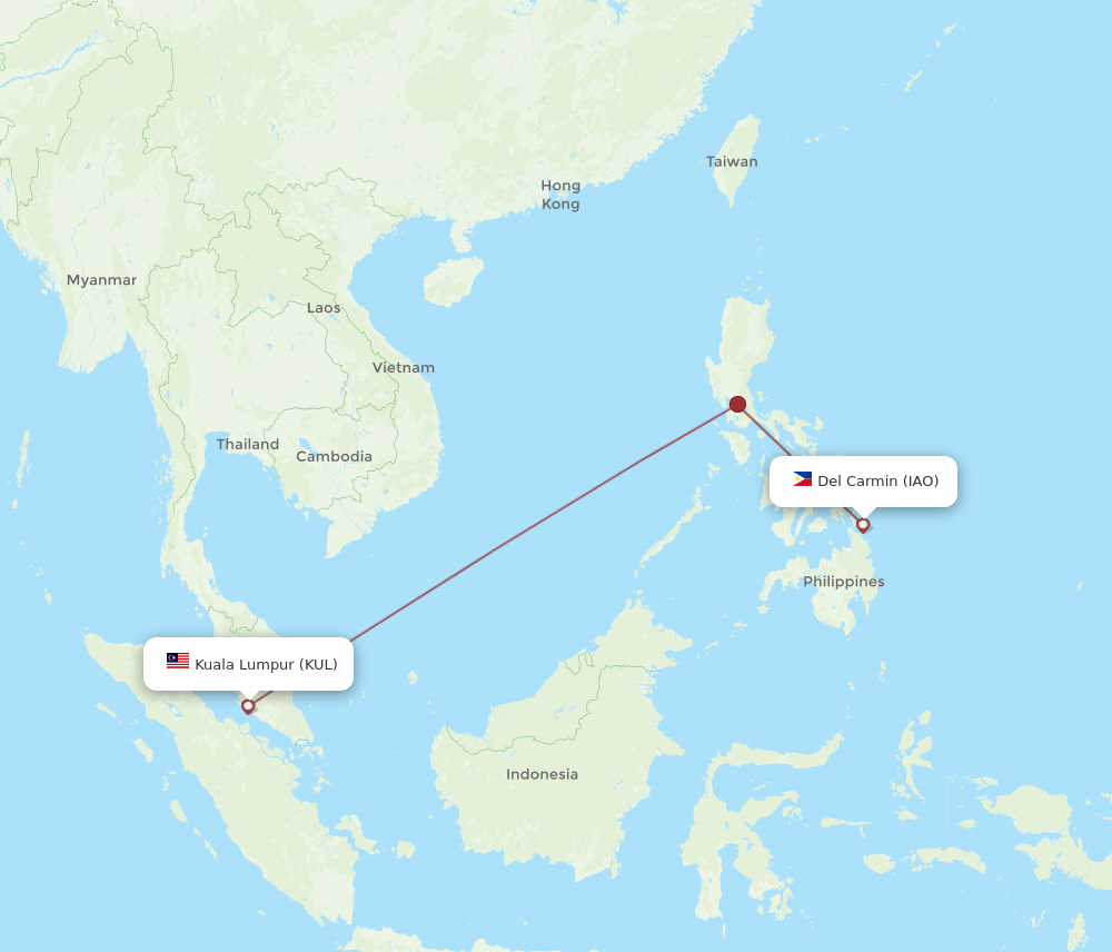 KUL-IAO flight routes