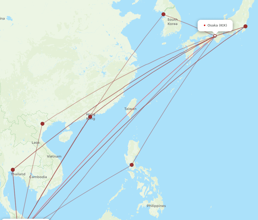 KUL-KIX flight routes