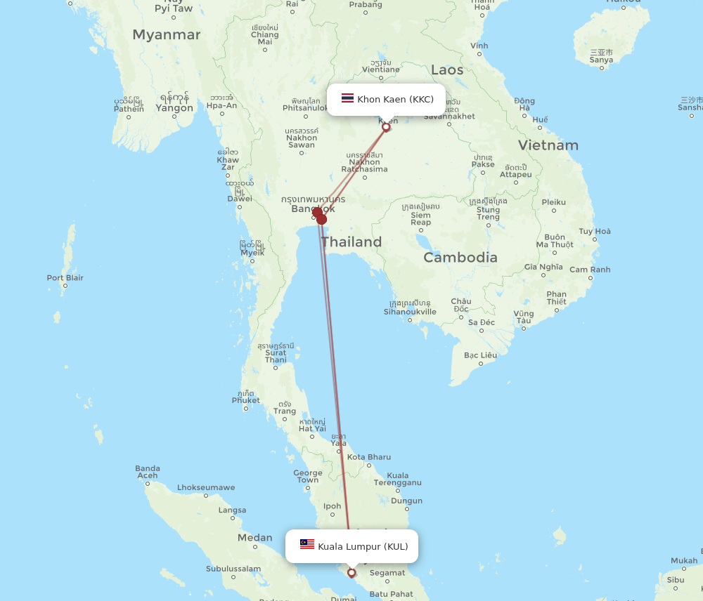KUL-KKC flight routes