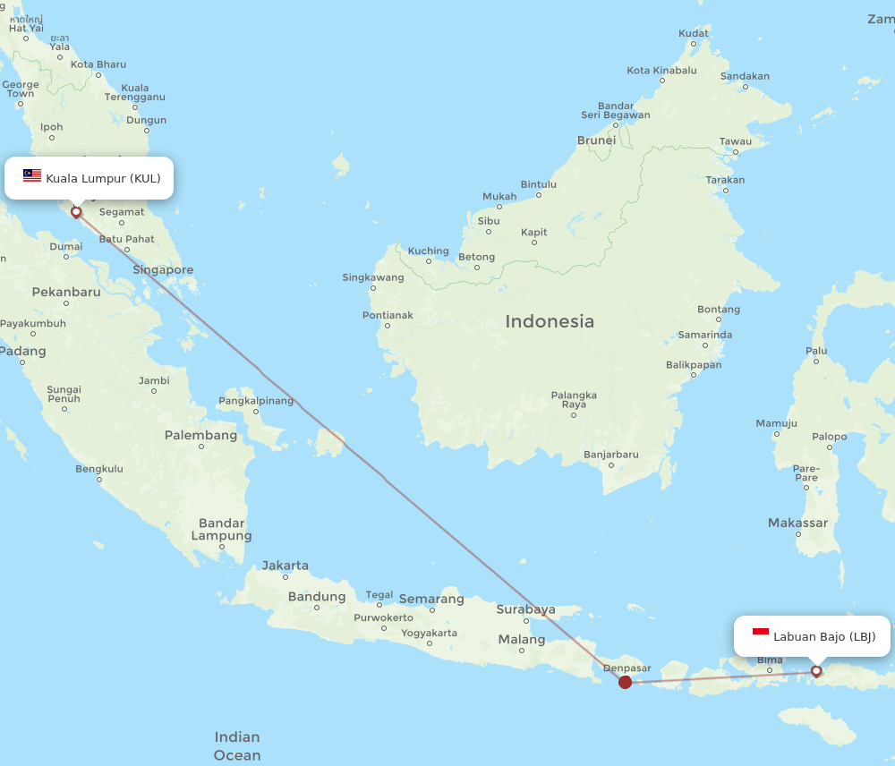 KUL-LBJ flight routes
